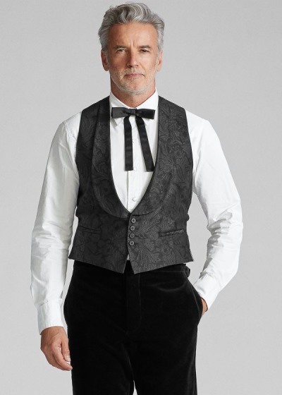 Chaleco Ralph Lauren Hombre Negros - Jacquard Tuxedo - AIOKG3695